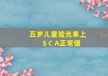 五岁儿童验光单上S C A正常值